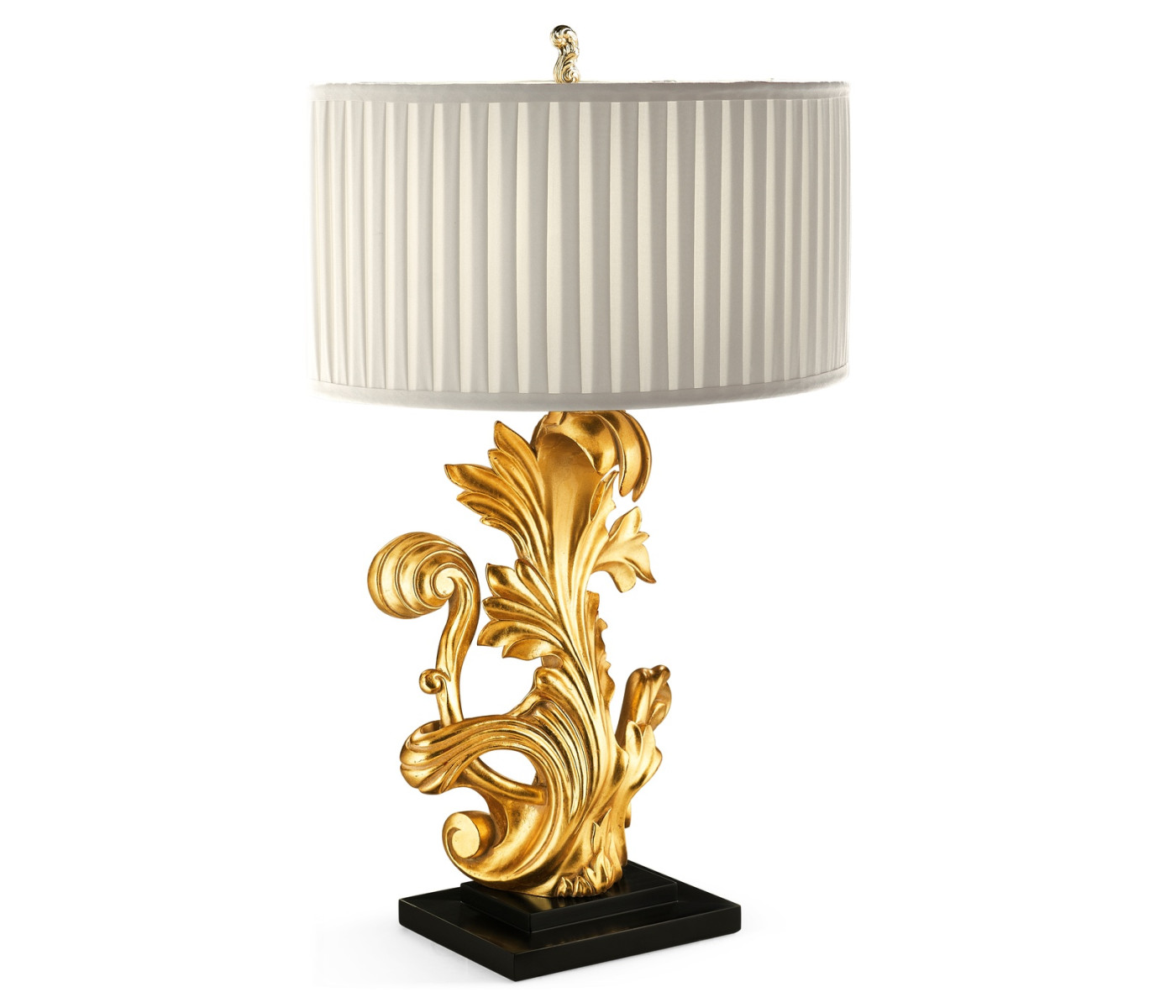 Gold-leaf gilded carved table lamp