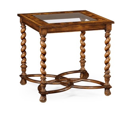 Oyster & plain glass side table