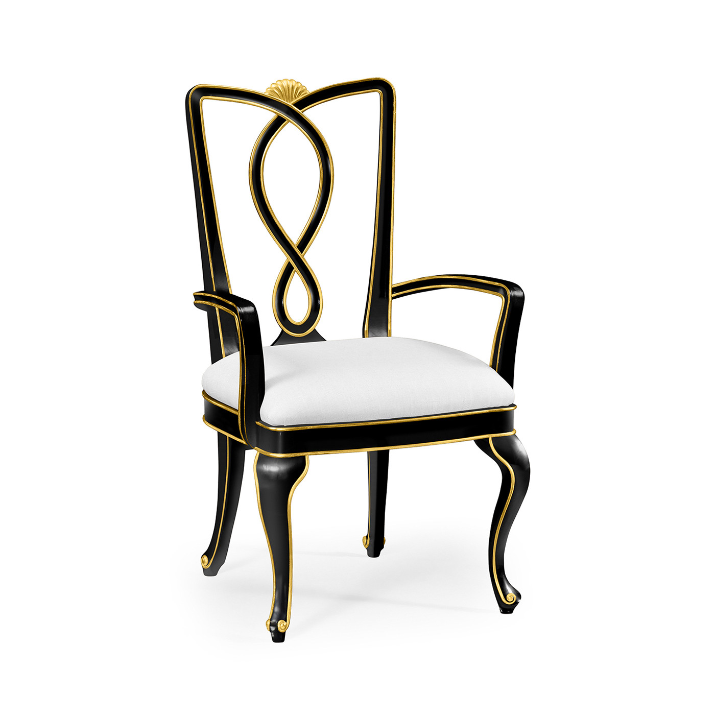 Black Painted Dining Arm Chair - COM