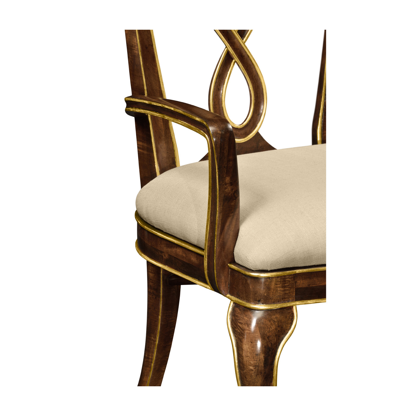 Antique Mahogany Brown Dining Arm Chair