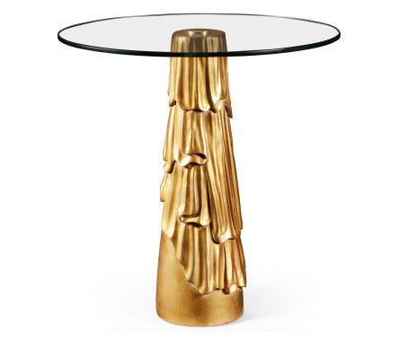 Gilded antique gold leaf round drink table