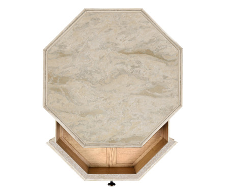 Octagon Limed Acacia End Table