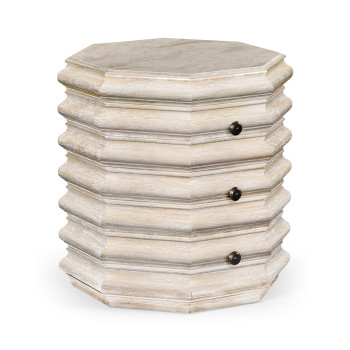 Octagon Limed Acacia End Table