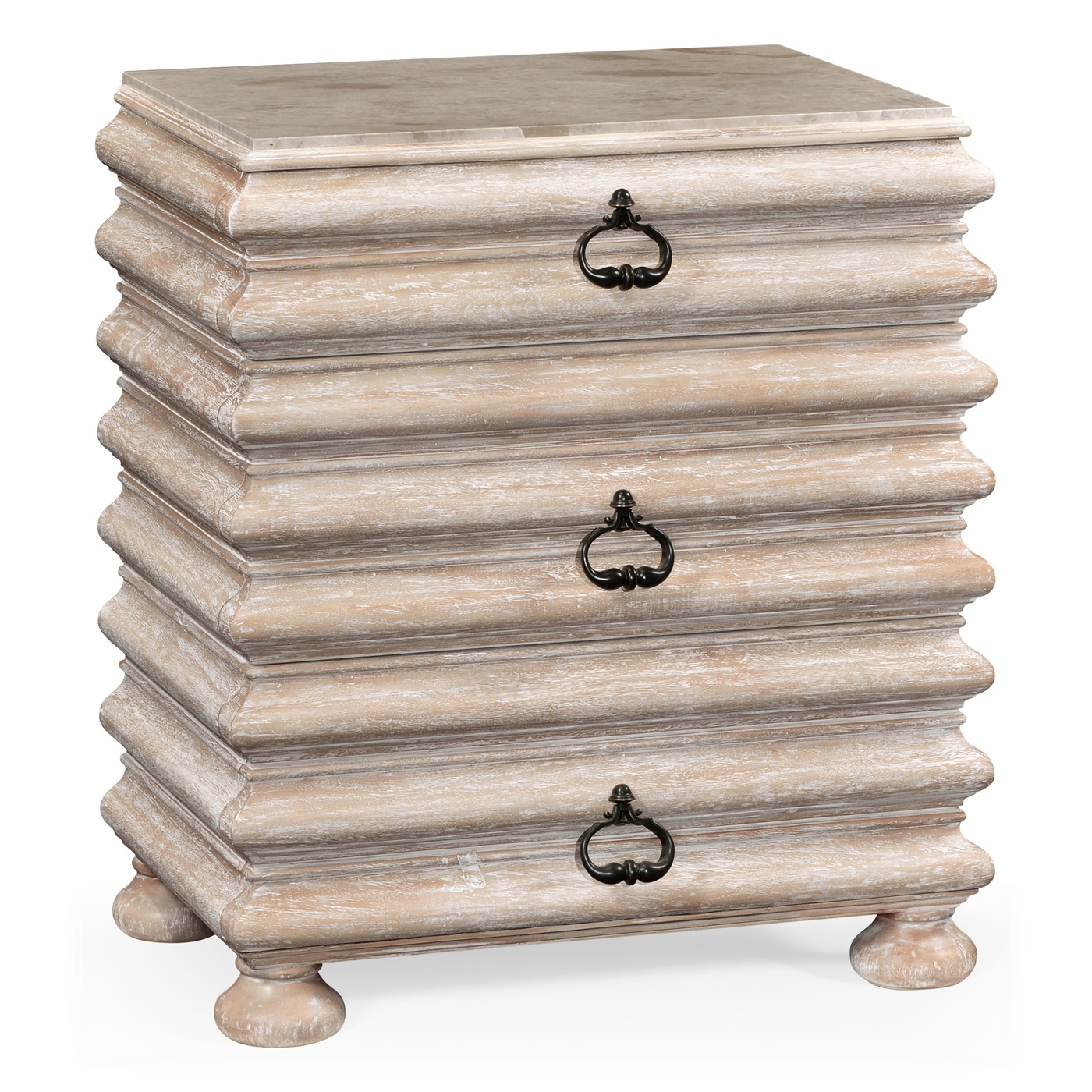 Rectangular Limed Acacia Chest of Drawers