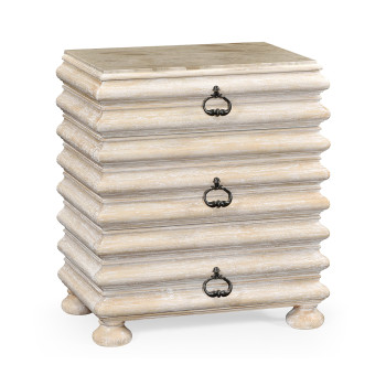 Rectangular Limed Acacia Chest of Drawers