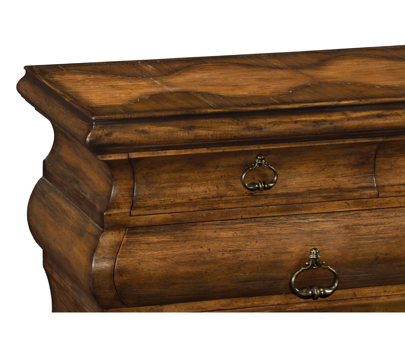 Large Rectangular Rustic Walnut Chest of Drawers