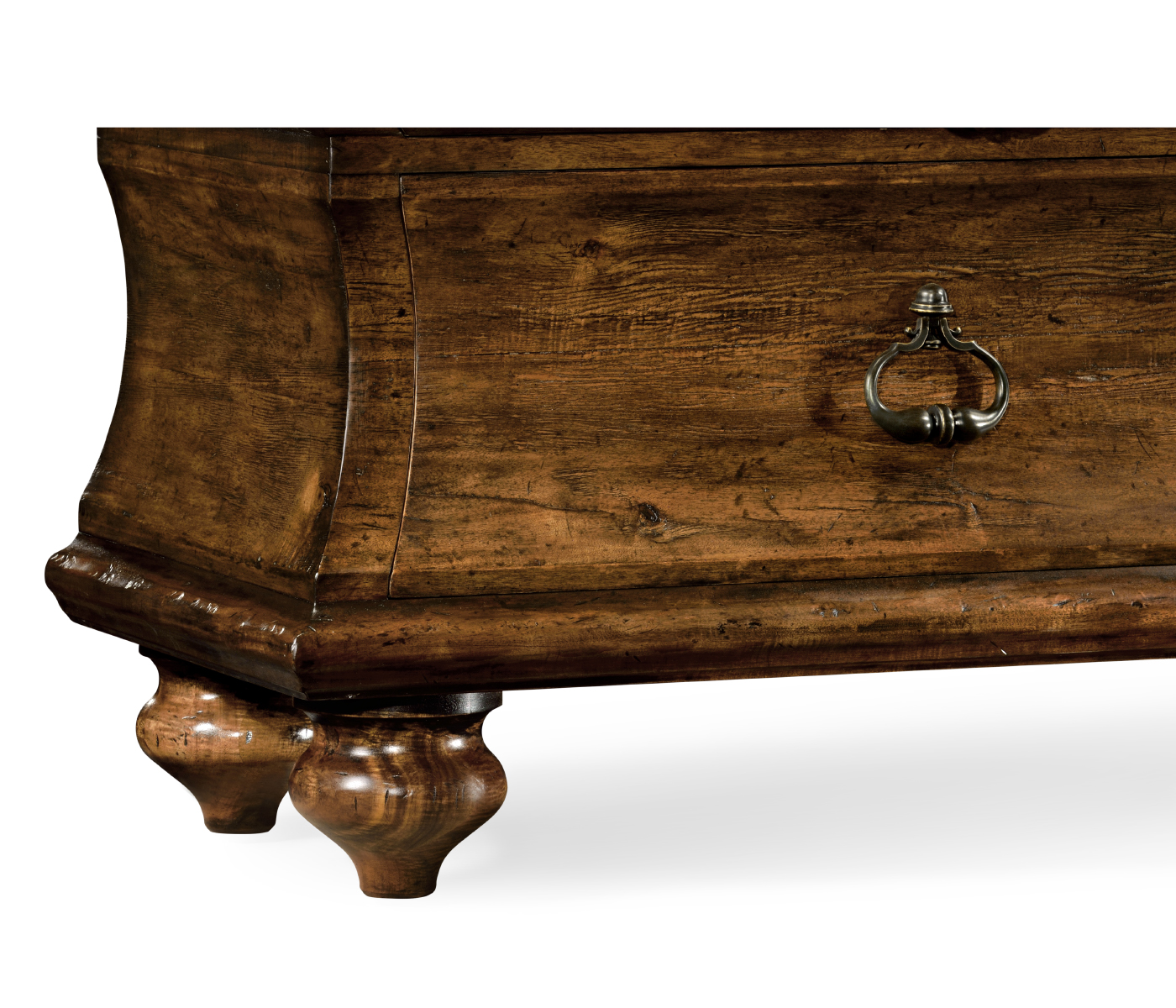 Large Rectangular Rustic Walnut Chest of Drawers