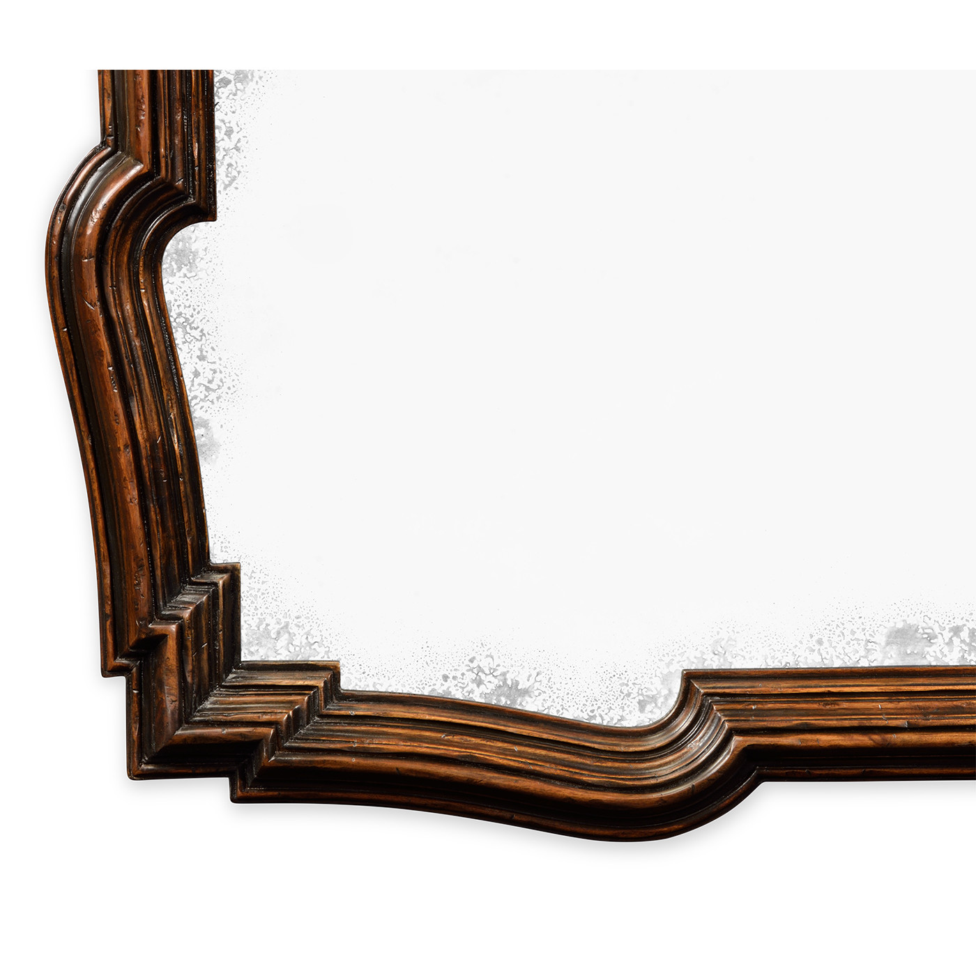 Rustic Walnut Antique Mirror