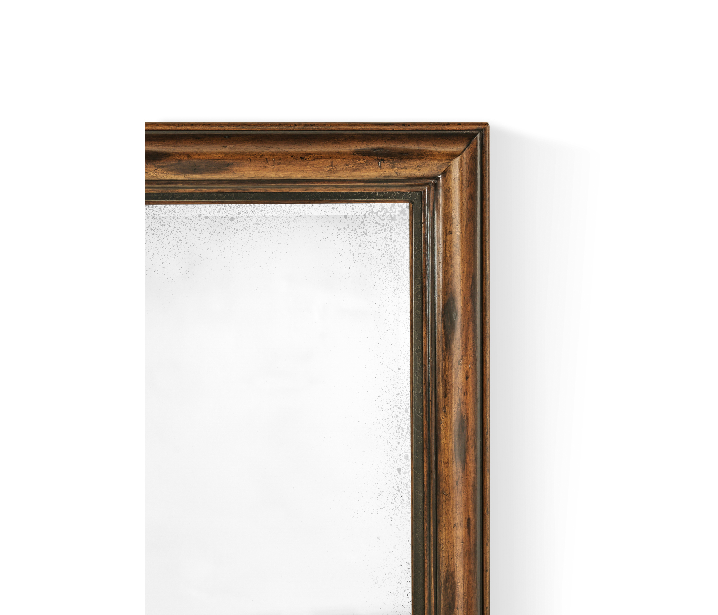 Rectangular Rustic Walnut Antique Mirror