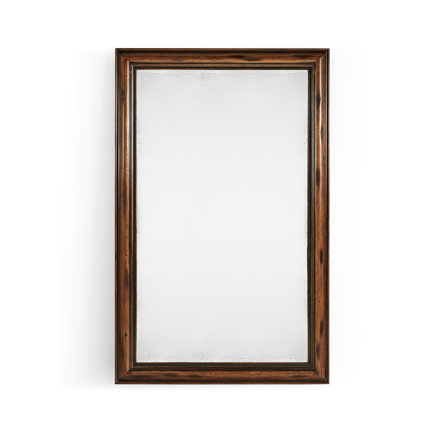 Rectangular Rustic Walnut Antique Mirror