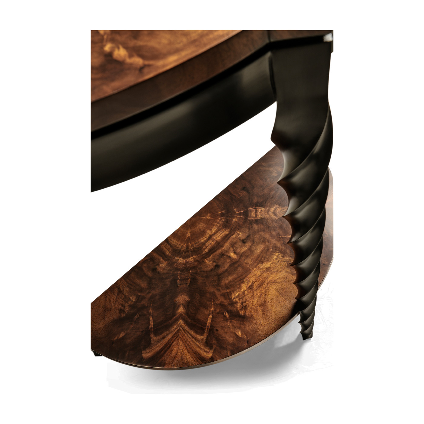 Black Barleytwist Demilune Console Table