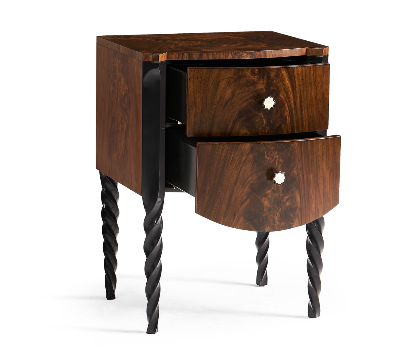 Black Barleytwist Bedside Chest