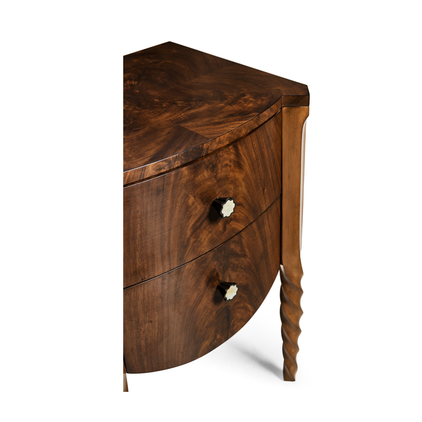 Walnut Barleytwist Bedside Chest