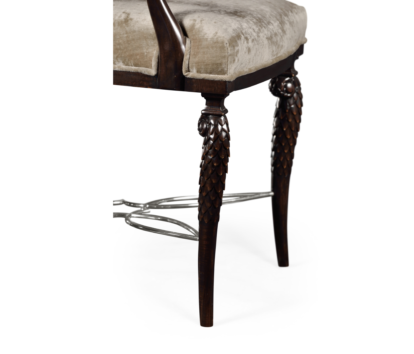 Icarus Dining Arm Chair, Upholstered in Calico Velvet