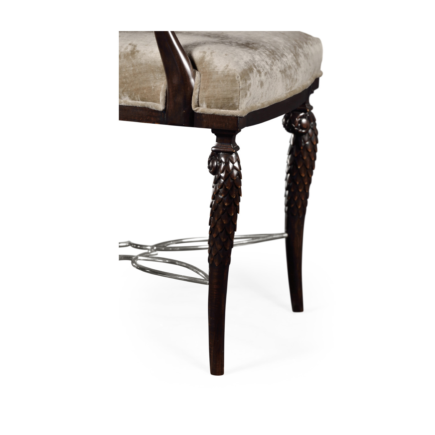Icarus Dining Arm Chair, Upholstered in Calico Velvet
