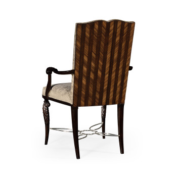 Icarus Dining Arm Chair, Upholstered in Calico Velvet