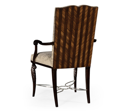 Icarus Dining Arm Chair, Upholstered in Calico Velvet