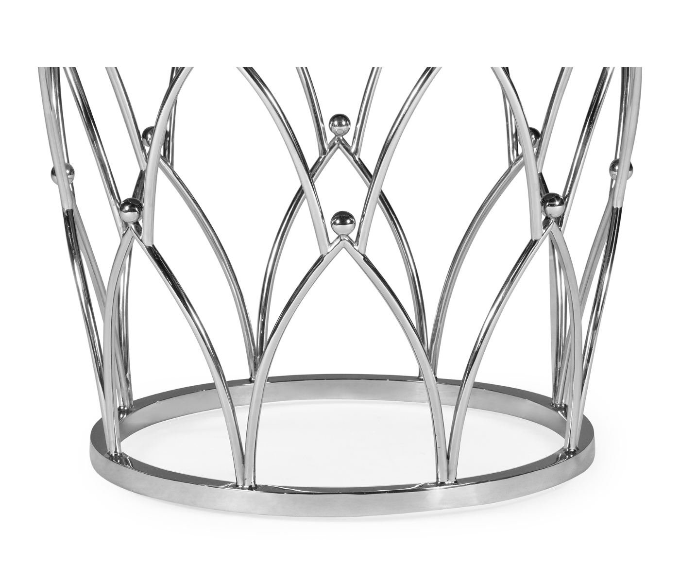 Feather Inlay Glass Top Dining Table