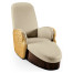 Gilded Angel Wing Chair with Ottoman
