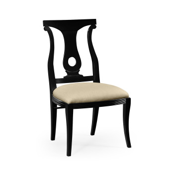 Black lock dining side chair