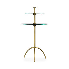 Brass & Glass Round Drinks Table