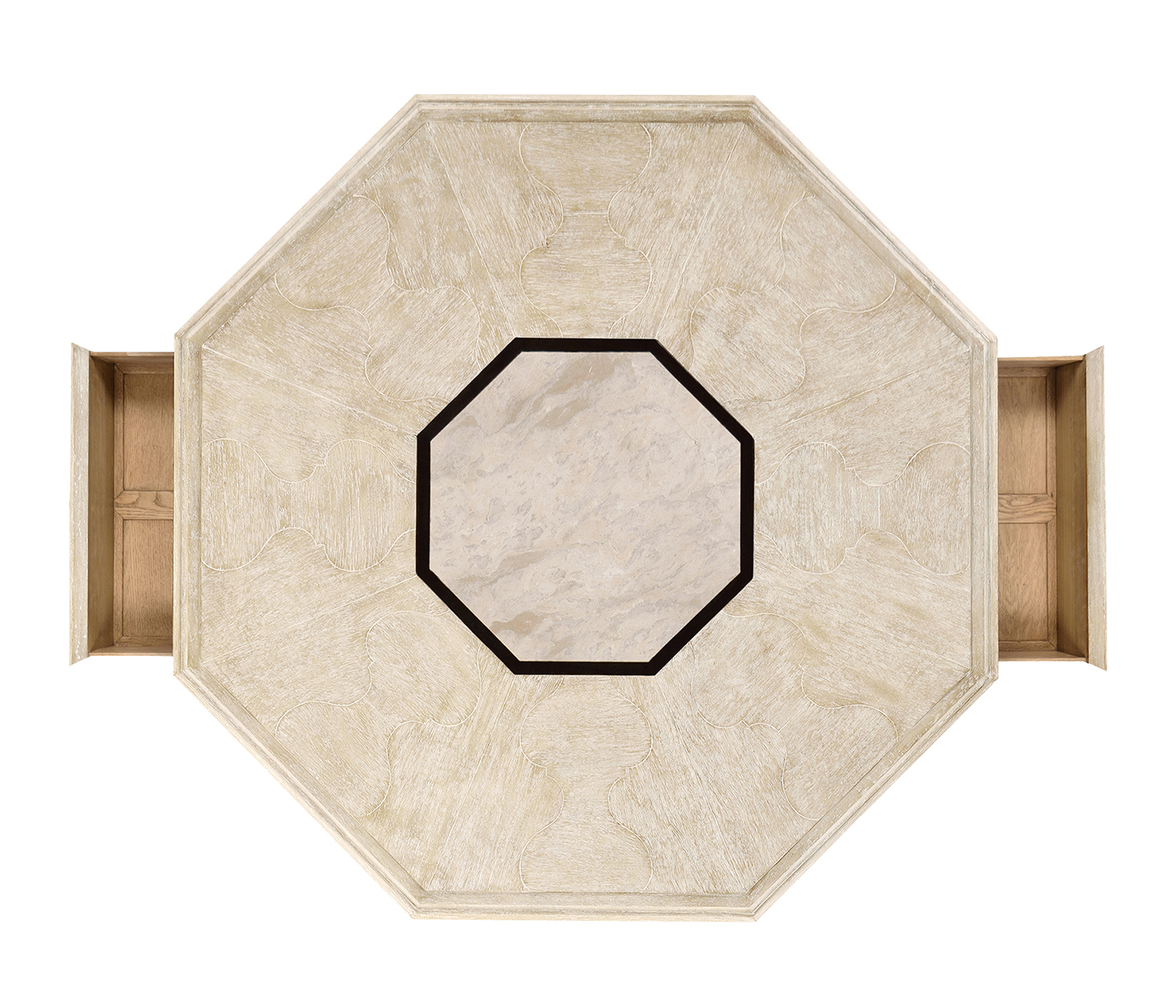Octagon limed acacia coffee table