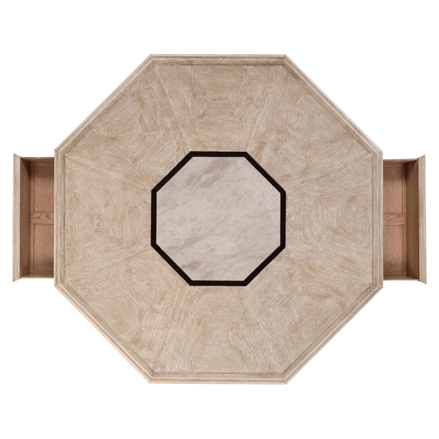 Octagon limed acacia coffee table