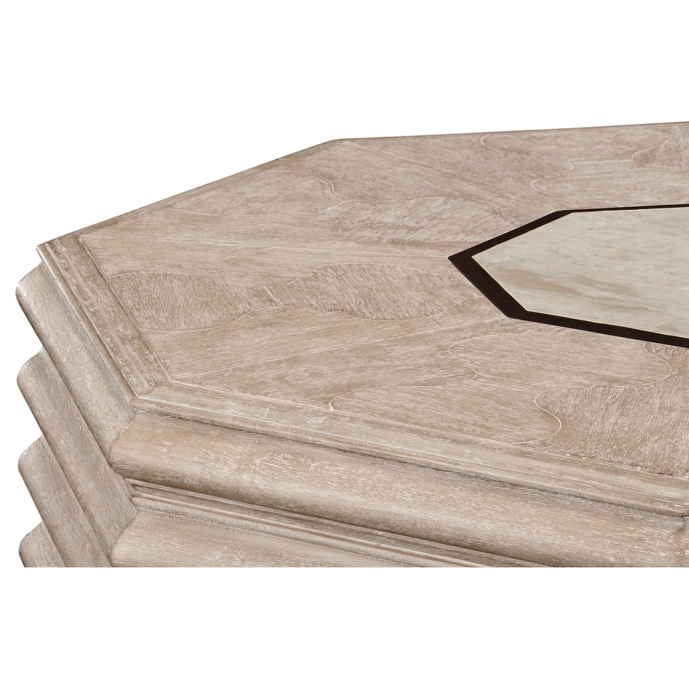 Octagon limed acacia coffee table