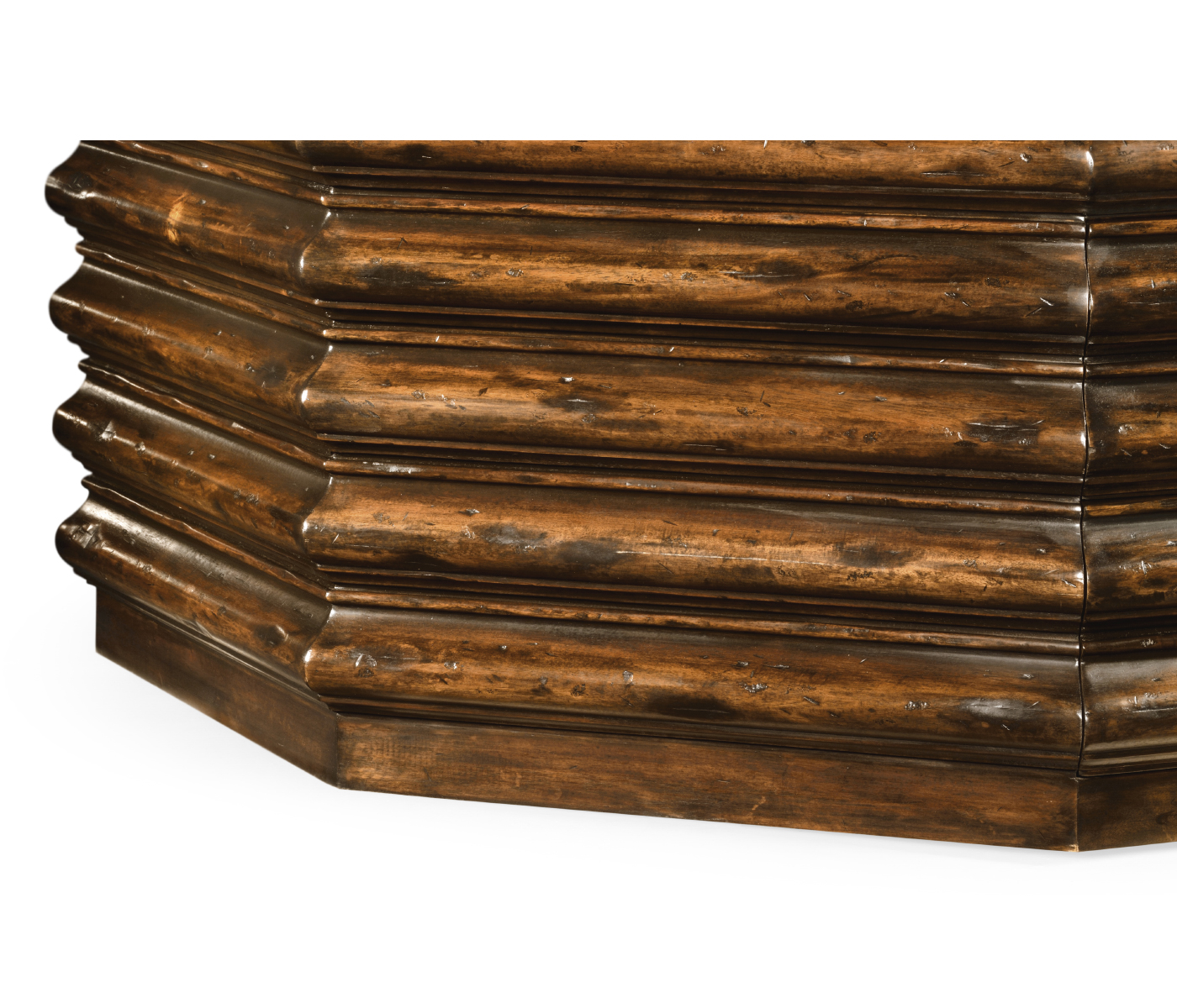 Octagon rustic walnut coffee table