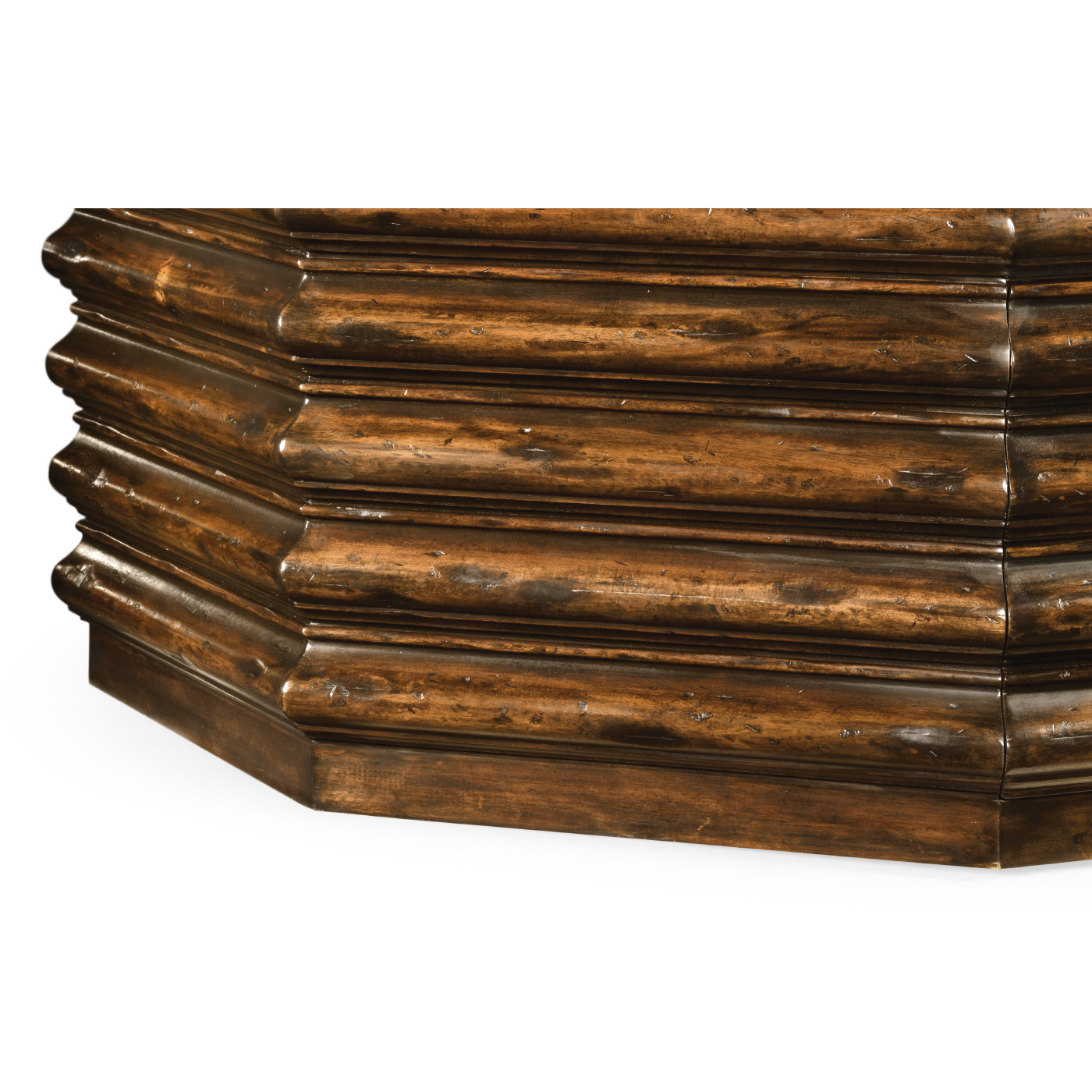 Octagon rustic walnut coffee table