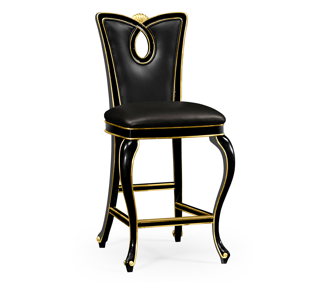 Black painted barstool (Side)