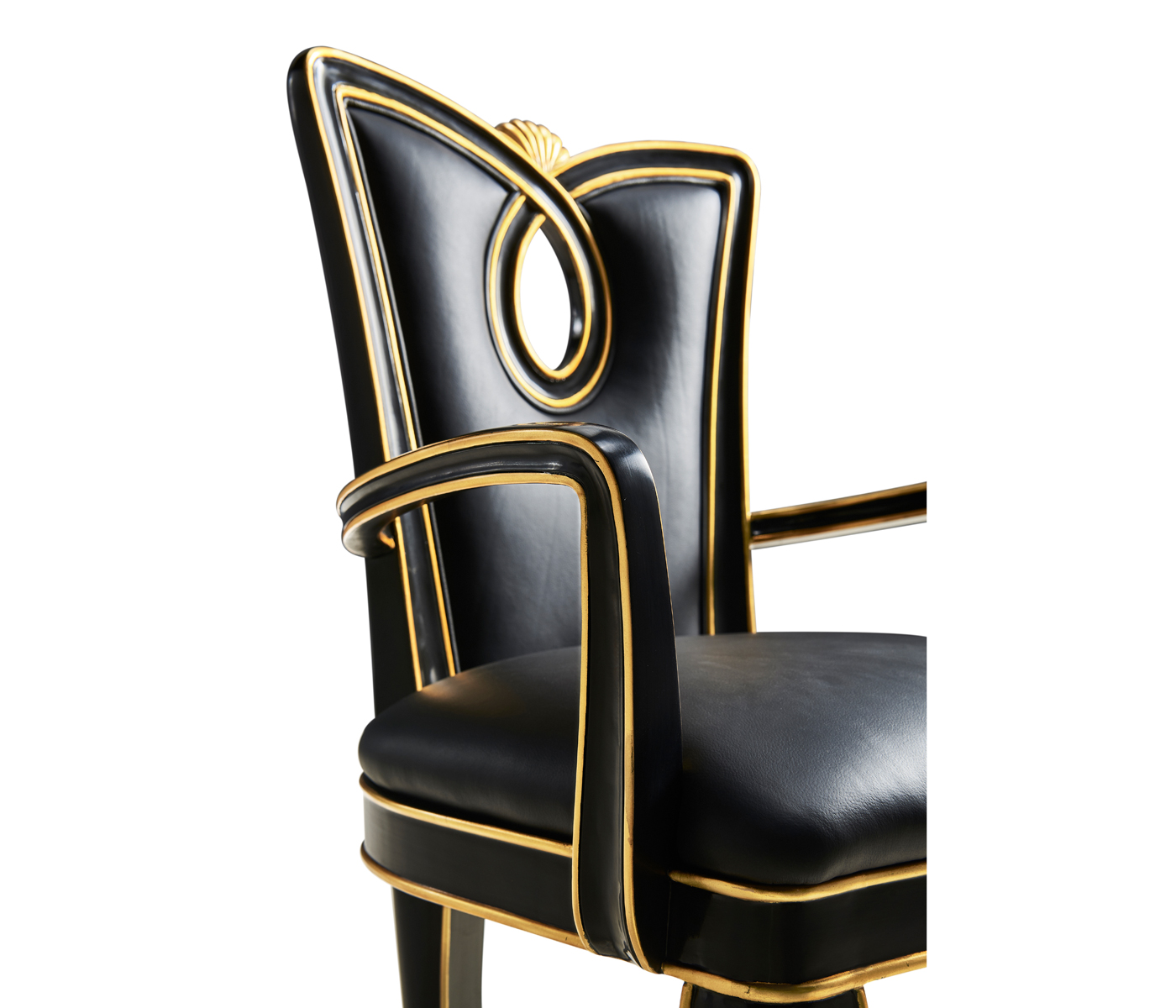 Black Painted Counter Stool (Arm)