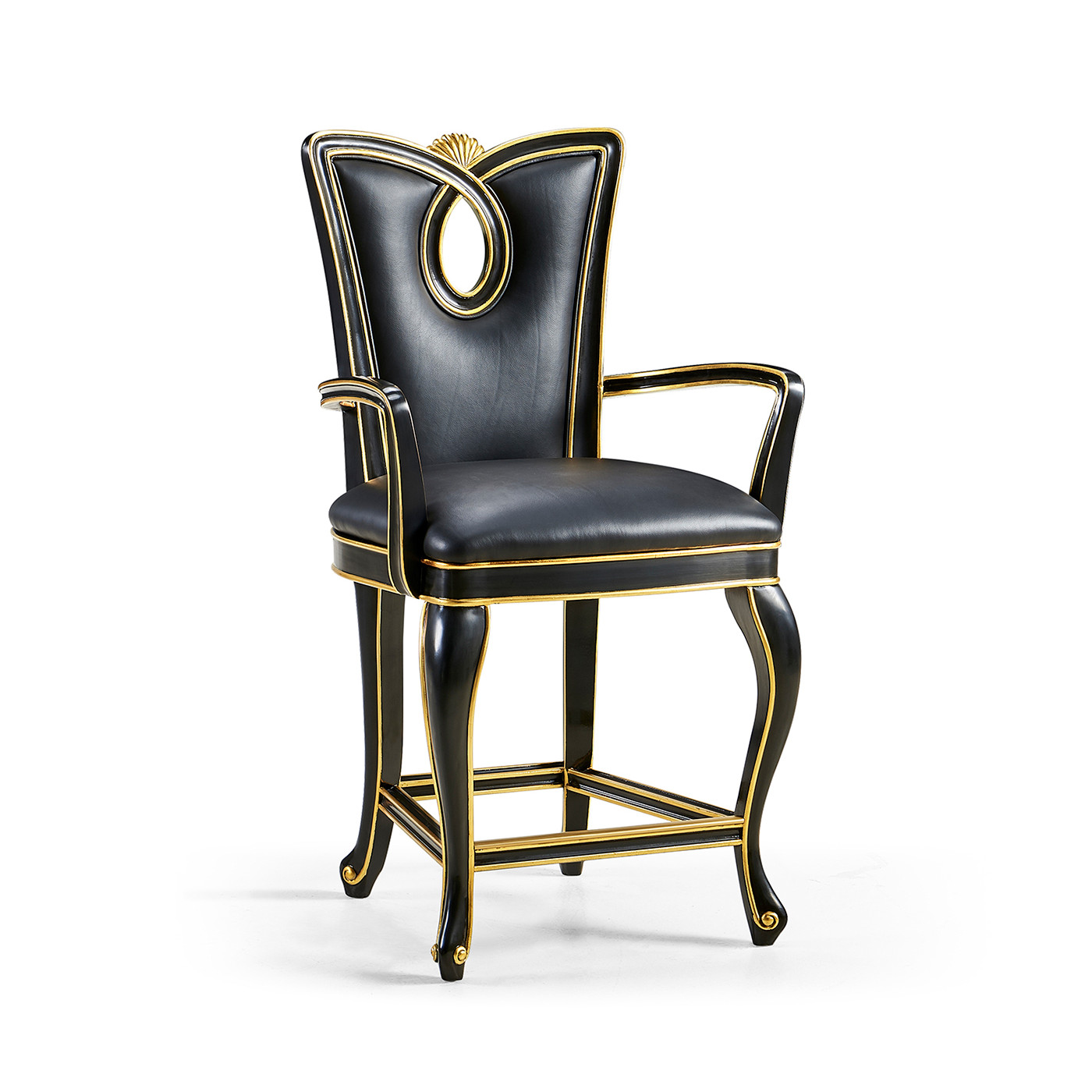 Black Painted Counter Stool (Arm)