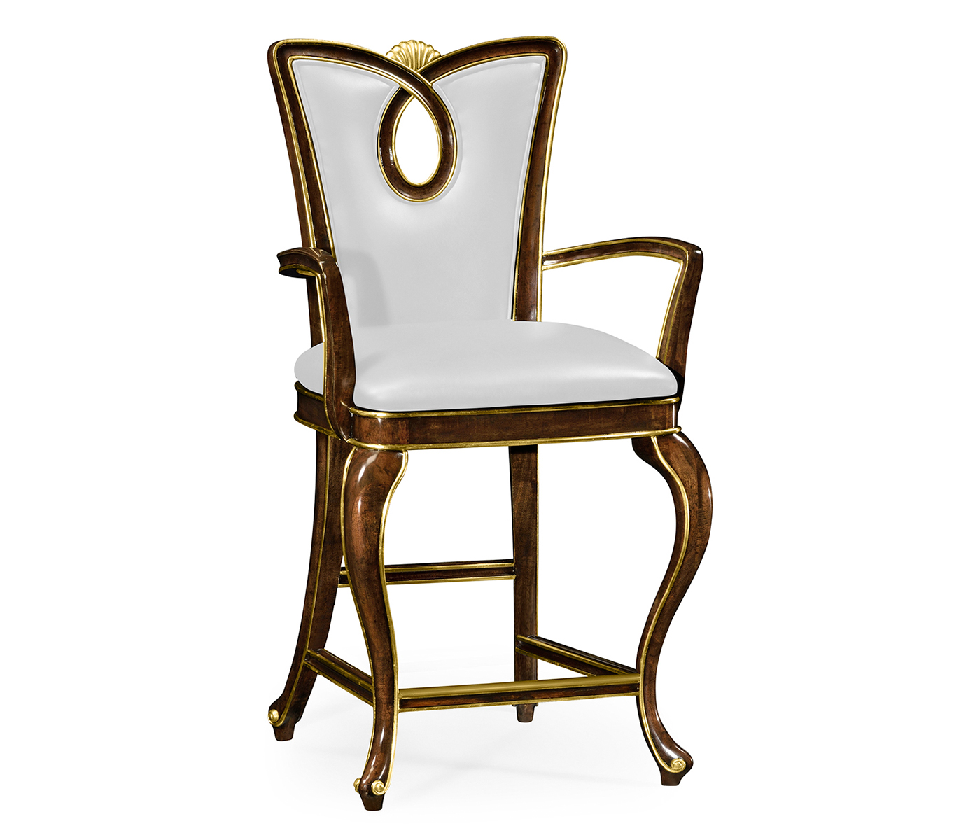 Mahogany Brown Counter Stool (Arm)