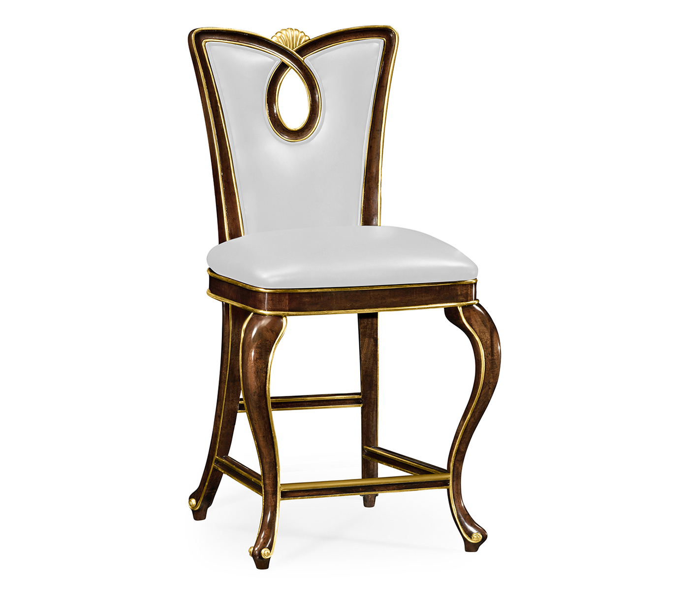 Mahogany brown counter stool (Side)