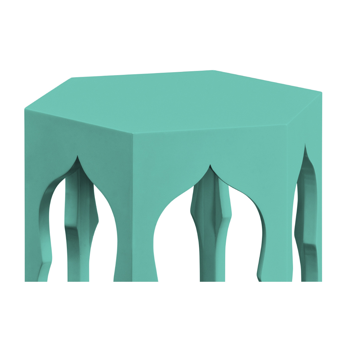 Hexagon lamp table (Aruba Blue)