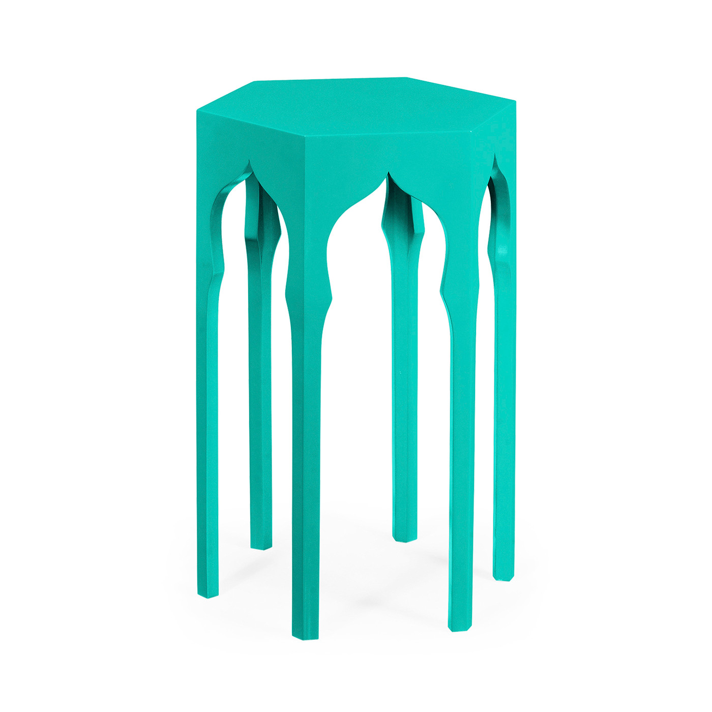 Hexagon lamp table (Aruba Blue)