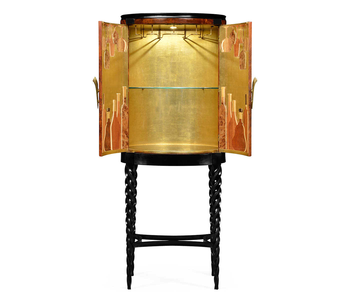 Black Barleytwist Drinks Cabinet