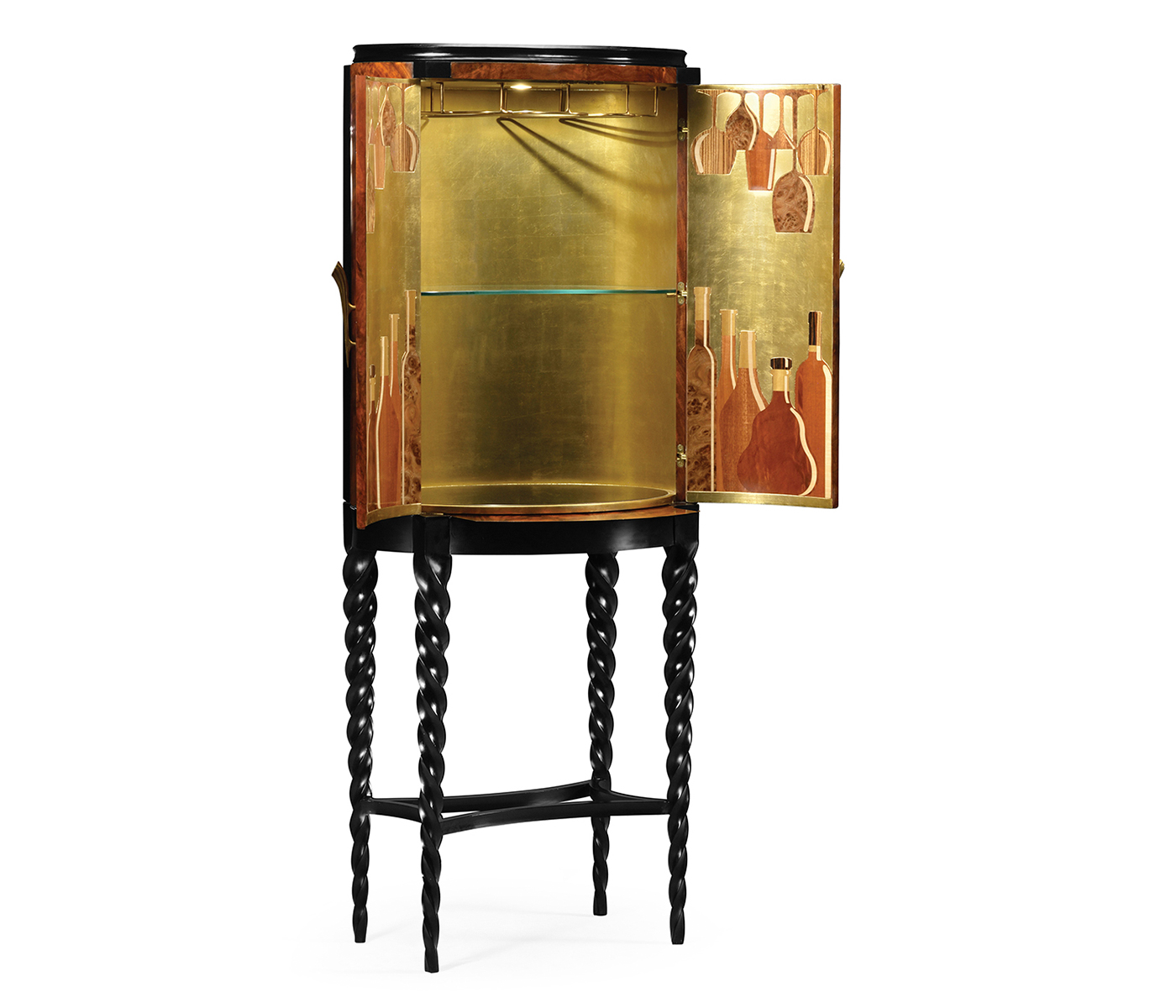 Black Barleytwist Drinks Cabinet