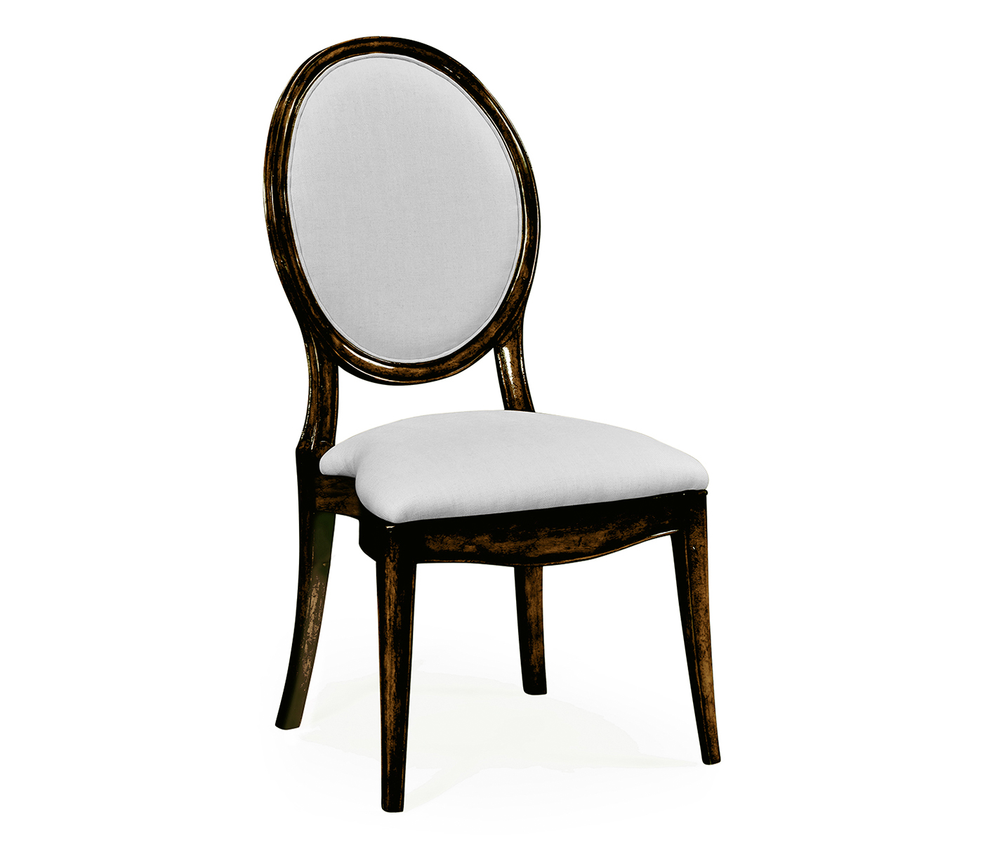 Stacking Spoon Back Honey Black Dining Side Chair, Upholstered in COM