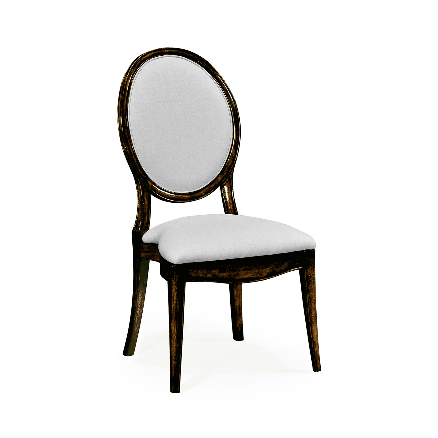Stacking Spoon Back Honey Black Dining Side Chair, Upholstered in COM
