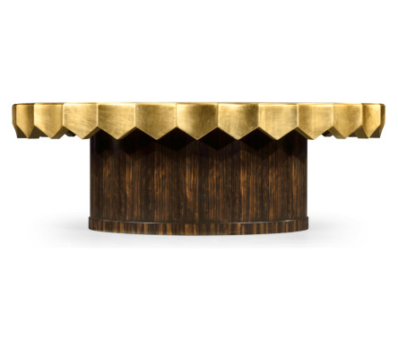 Macassar & Églomisé Oval Cocktail Table