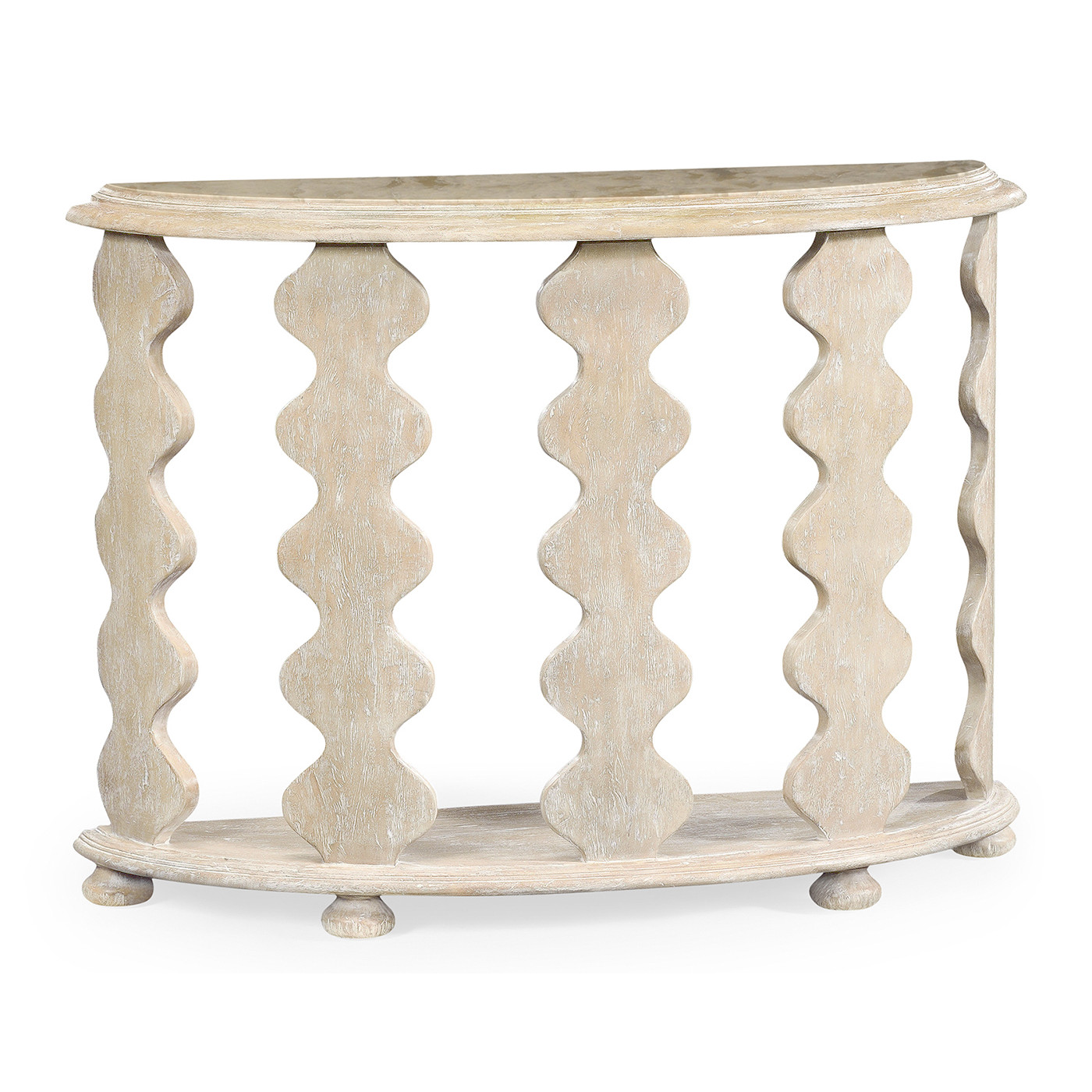 Demilune Console Table in Limed Acacia