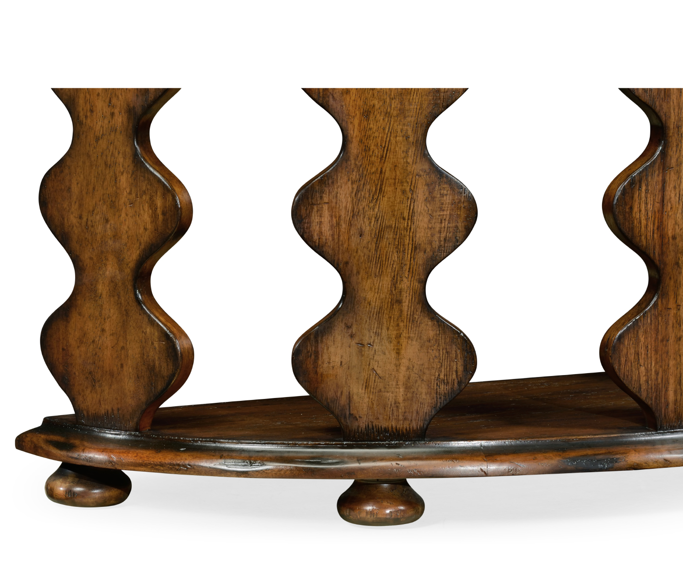 Demilune Console Table in Rustic Walnut