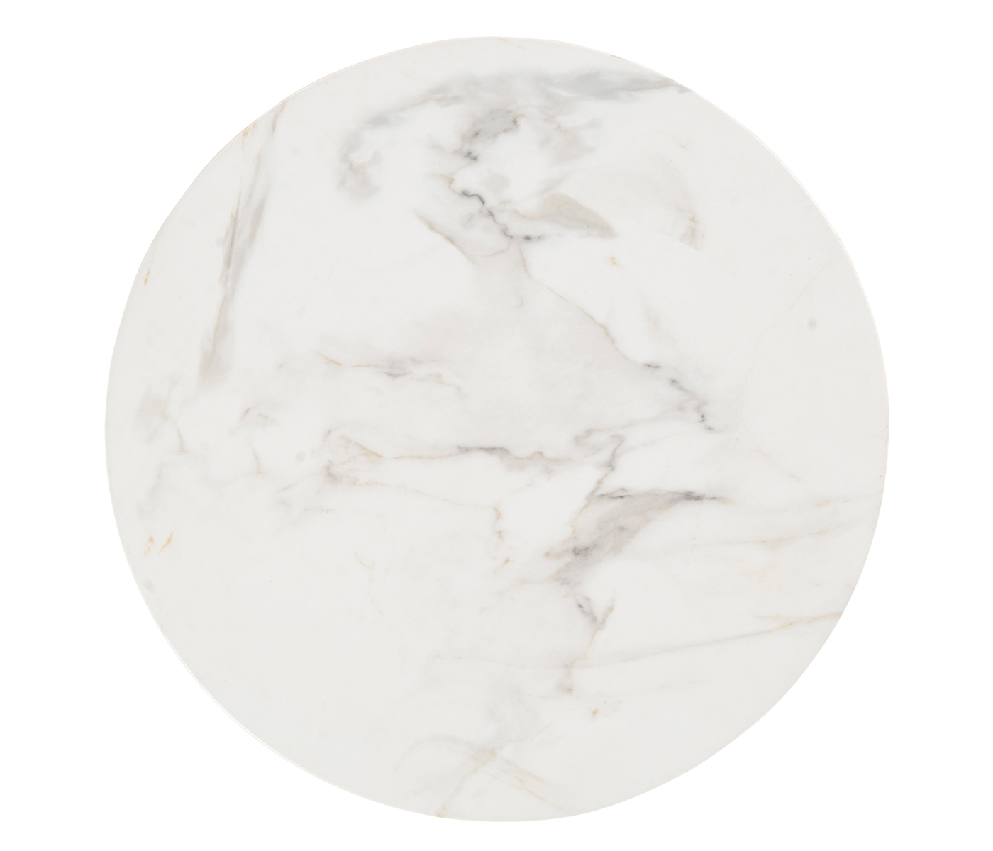 Round Geometric Faux White & Grey Marble Wine Table