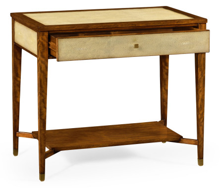 Ivory Shagreen Rectangular Sofa Table with Drawer