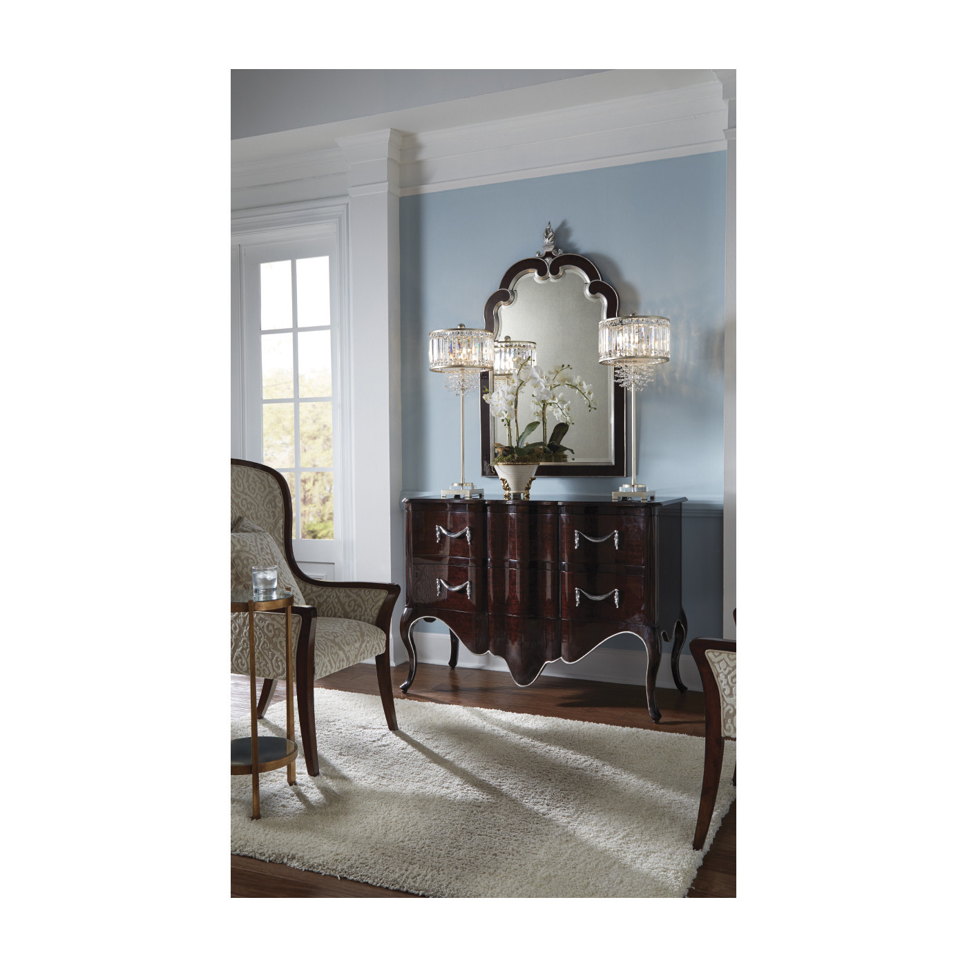 Black Eucalyptus and Silver Hanging Mirror