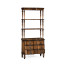 3 tiered étagère with drawers in rustic walnut