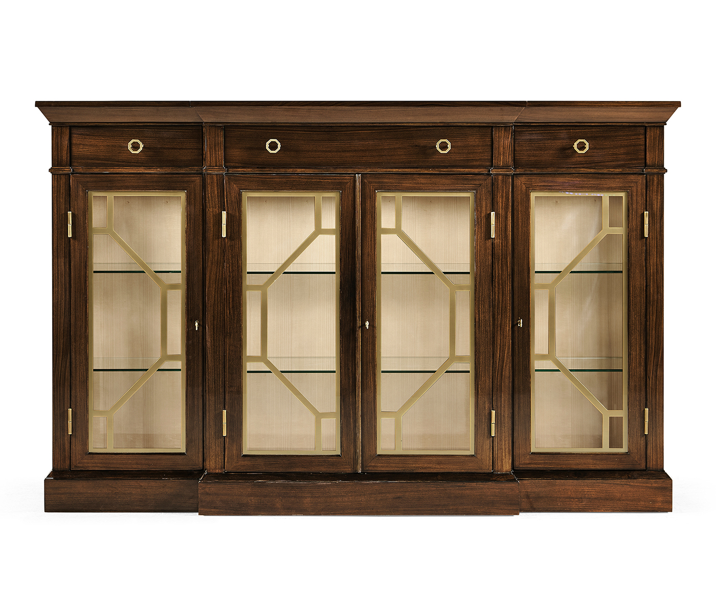 Dark Rosewood Four-Door Display Cabinet