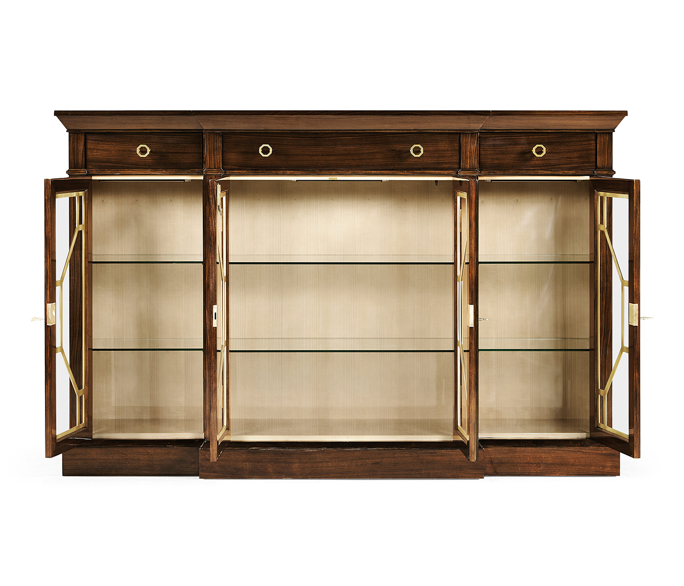Dark Rosewood Four-Door Display Cabinet